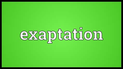 Exaptation Meaning - YouTube