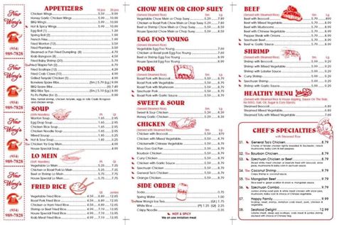 Menu at New Wong's Chinese Take-Out Restaurant, Hollywood