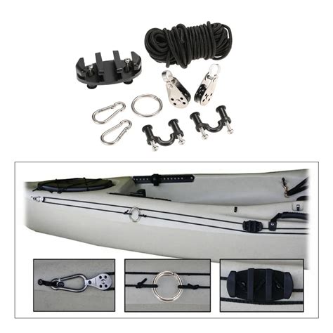 Kayak Anchor Trolley Cleat Kit Set With Well Nuts DIY Stainless Steel Screws Rivets Marine ...