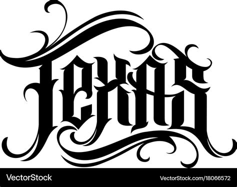 Texas lettering in tattoo style Royalty Free Vector Image