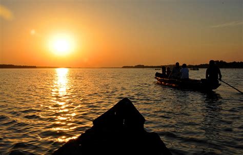 Sunset on Chilika Lake Orissa India Photograph by Diane Lent | Pixels