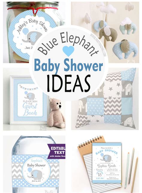 Boy Elephant Baby Shower Ideas Party Collection Partymazing