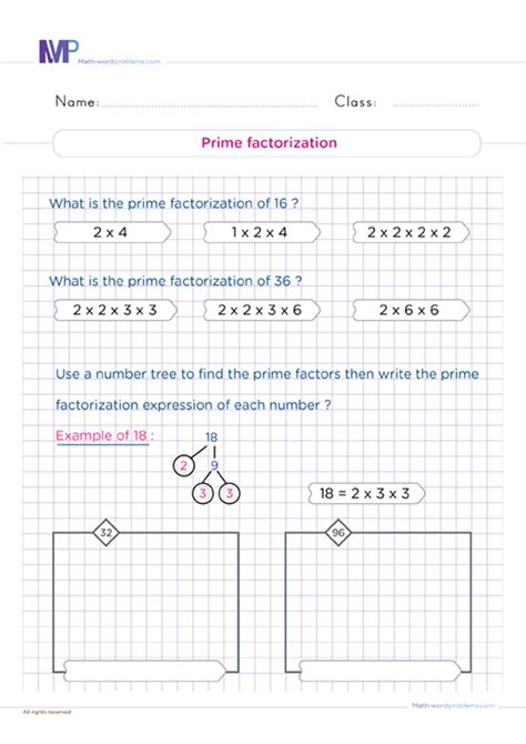 Prime Factorization Worksheet - prntbl.concejomunicipaldechinu.gov.co