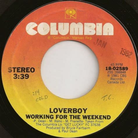 Loverboy – Working For The Weekend (1981, Vinyl) - Discogs