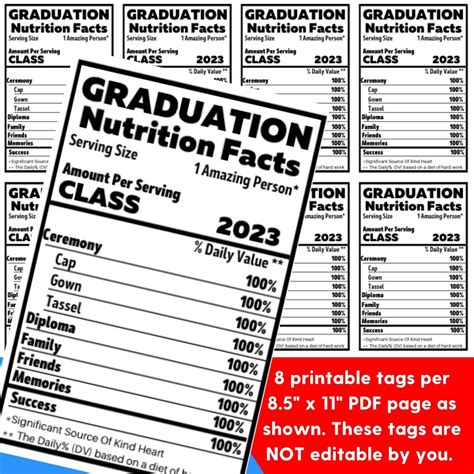 Graduate Nutrition Facts Svg, Class 2023 Svg , Graduation Party ...