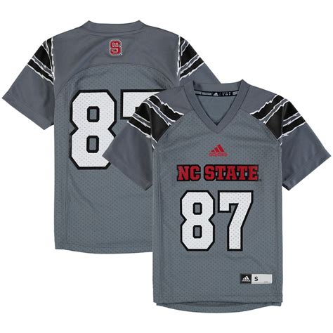 adidas #87 NC State Wolfpack Youth Gray Replica Football Jersey