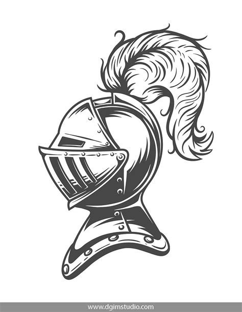 Medieval Knight Helmet Drawing