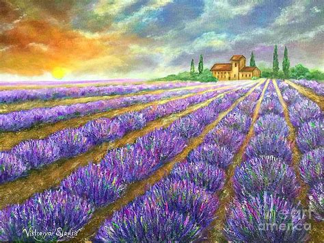 Lavender Field Painting by Viktoriya Sirris | Pixels