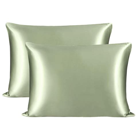 Unique Bargains 2-Pack 25 Momme Pure Mulberry Silk Pillowcases Olive ...