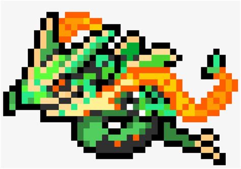 Minecraft Mega Rayquaza Pixel Art Grid - Pixel Art Grid Gallery