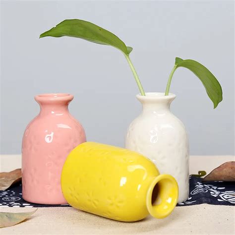 Ceramic Small Vase Creative Home Desk Surface Dried Flower Decoration Crafts Simple Personality ...