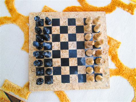 Vintage Marble Chess Set 12, Marble Chess Board, Onyx Checkers Game ...