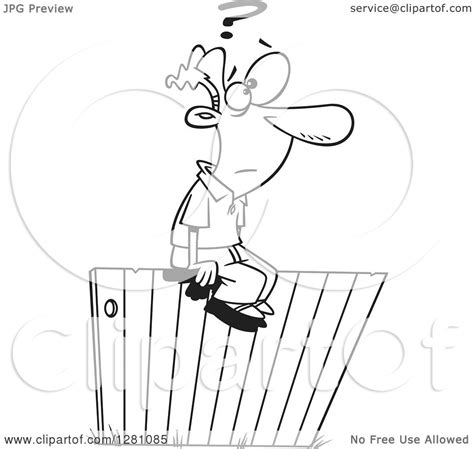 Sitting by fence clipart - Clipground