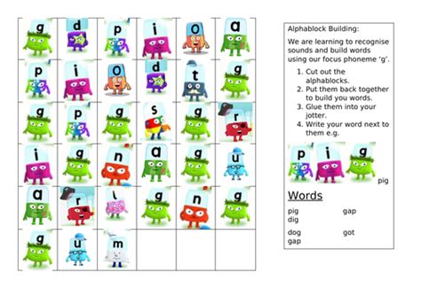 Alphablock Word Building Tasks | Teaching Resources