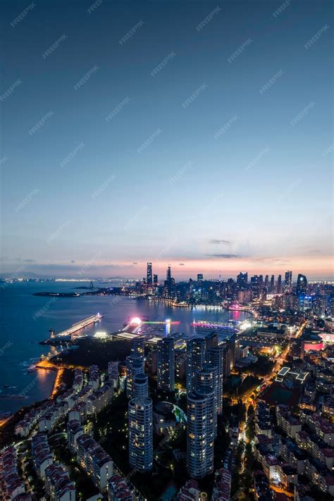 Premium Photo | Aerial photography of Qingdao city coastline ...