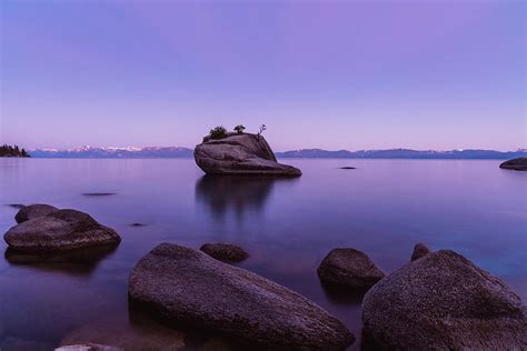 Sunrise from Bonsai Rock Lake Tahoe Photograph by Jacob Oppio