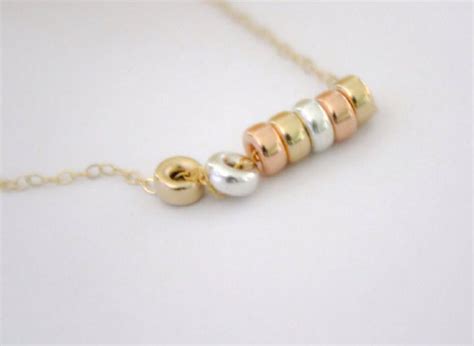 Lucky Seven Rings Necklace Gold Beads Necklace Beaded - Etsy