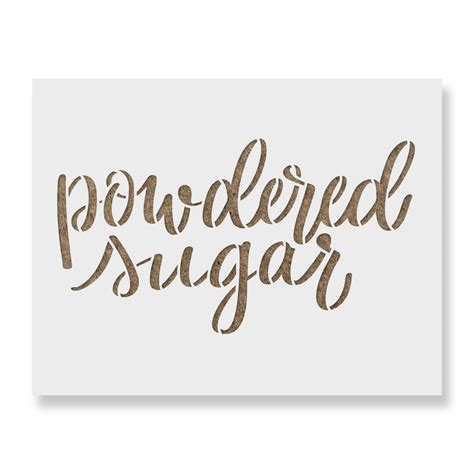 Kitchen Label Powdered Sugar Stencil