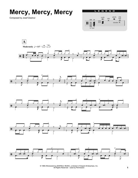 Mercy, Mercy, Mercy sheet music by The Buckinghams (Drums Transcription ...