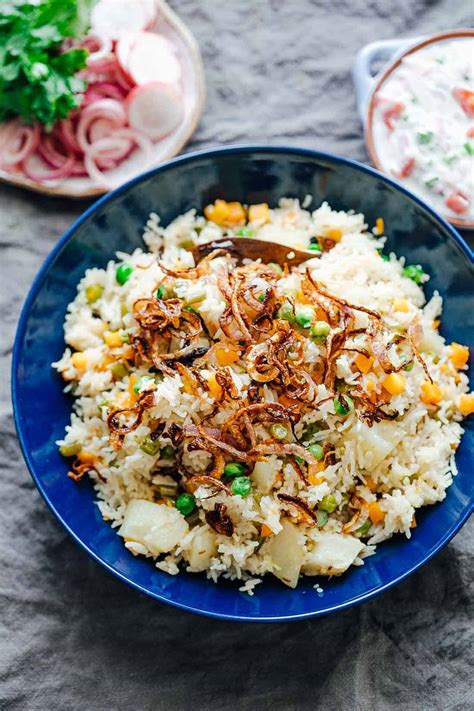 Pressure Cooker Veg Pulao (Rice Pilaf) - Fluffy and Fragrant