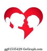 730 Love Heart Symbol With Boy And Girl Silhouette Clip Art | Royalty Free - GoGraph