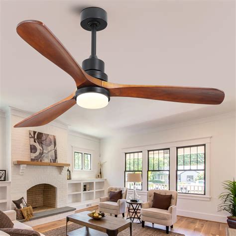 60" Wood Ceiling Fan with Lights and Remote - Outdoor Ceiling Fan for ...