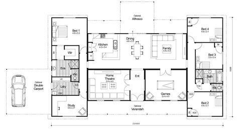 the floor plan for a three bedroom house with two car garages and an attached living area
