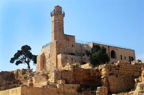 Tomb Of Prophet Samuel With Minaret Stock Photo - Image: 61344442