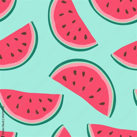 Seamless background with watermelon slices. Vector illustration. Stock ...