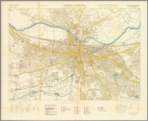 Street Map of Reading, England with Military-Geographic Features. BB 33 ...