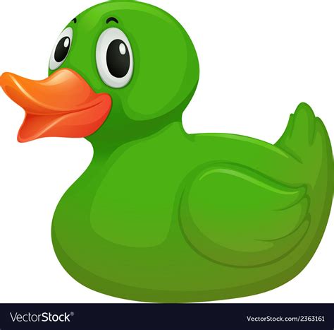 A green rubber duck Royalty Free Vector Image - VectorStock