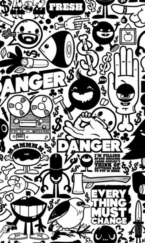 Sticker Bomb Wallpaper Hd Black And White