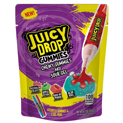 Juicy Drop Gummies Sweet Gummy Candy & Sour Gel Applicators, 6.7 Oz - Walmart.com - Walmart.com