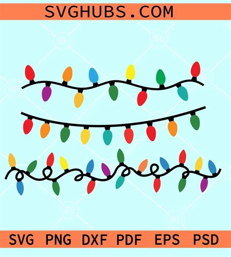 Christmas lights SVG, tangled Christmas lights svg, Christmas cut file