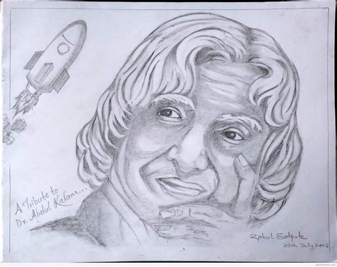 Perfect Pencil Sketch Of Missile Man Late SH.APJ Abdul Kalam Ji - Desi Painters