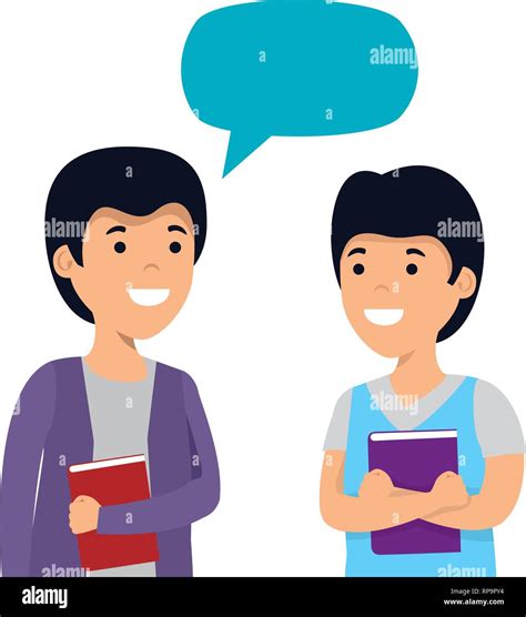 young couple men talking characters vector illustration design Stock ...