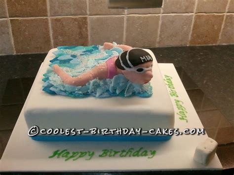 Cool Swimming Themed 10th Birthday Cake