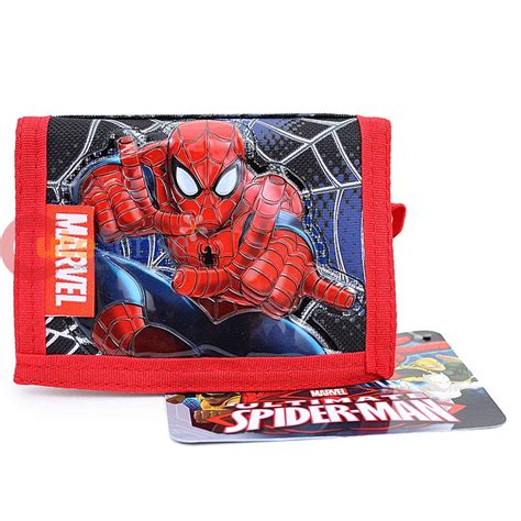 Marvel Ultimate Spiderman Kids Wallet Velcro Trifold Wallet - Spider Sling Web | eBay