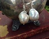 Items similar to SALE - Baroque Pearl and Silver Earrings on Etsy