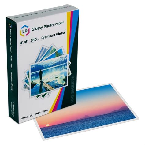 LD Premium Glossy Inkjet Photo Paper 100 Sheet Pack, Resin Coated ...