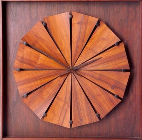 Jere Osgood; Walnut and Rosewood Wall Clock, c1970. | Vintage clock, Clock design, Wood clock design