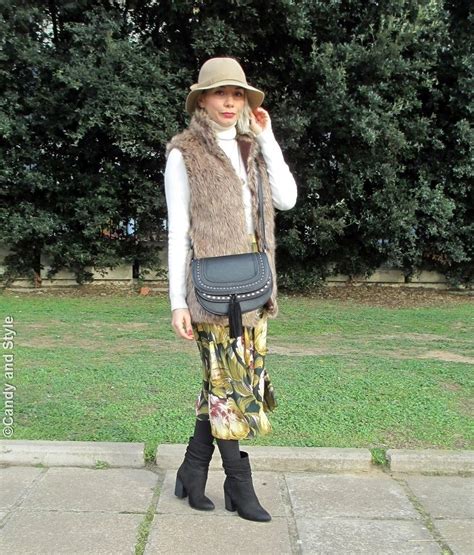 Urban Safari | Faux Fur Vest and Midi Skirt - Candy and Style