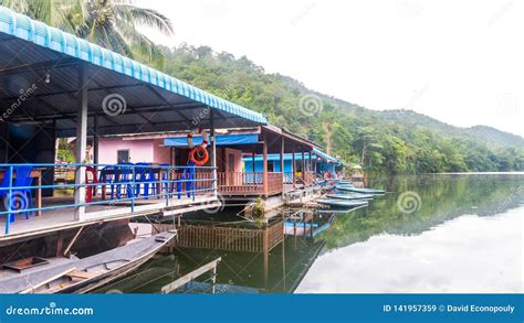 Restaurant and Hotel on the River Stock Image - Image of water, river ...