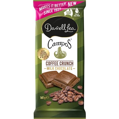 Darrell Lea Campos Coffee Crunch Chocolate Block 160g | Woolworths