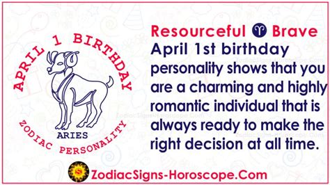 April 1 Zodiac (Aries) Horoscope Birthday Personality and Lucky Things