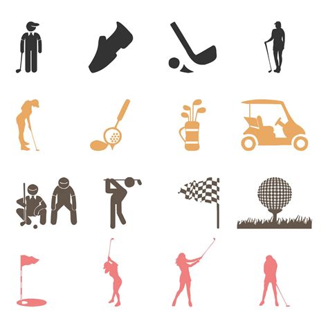 vector golf swing silhouette collection 22585933 Vector Art at Vecteezy