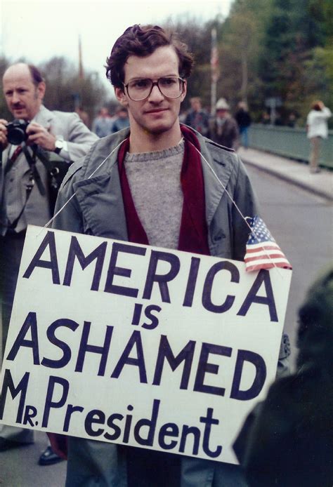 American Man Protests during the Bitburg Controversy, 1985 : r/HistoryFans