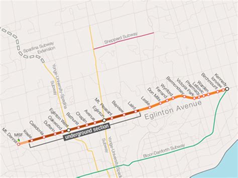 Map of the Eglinton Crosstown LRT project. | Map, Light rail, Map screenshot