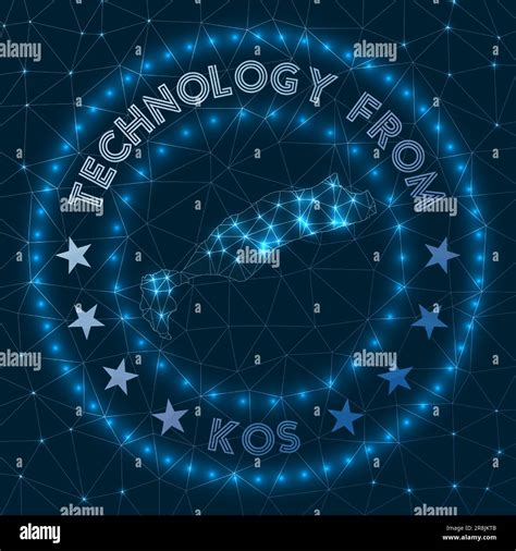 Technology From Kos. Futuristic geometric badge of the island ...