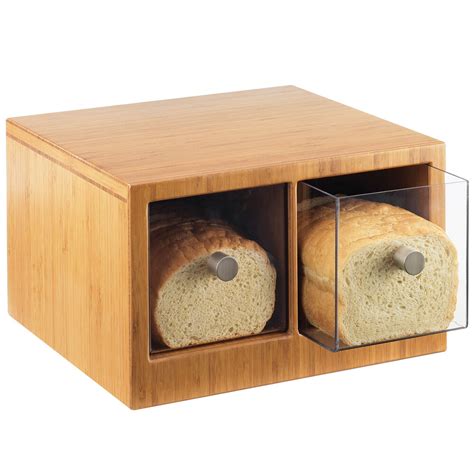 Cal-Mil 1337-60 Bamboo Two Drawer Bread Bin - 14" x 13 1/2" x 5 3/4"